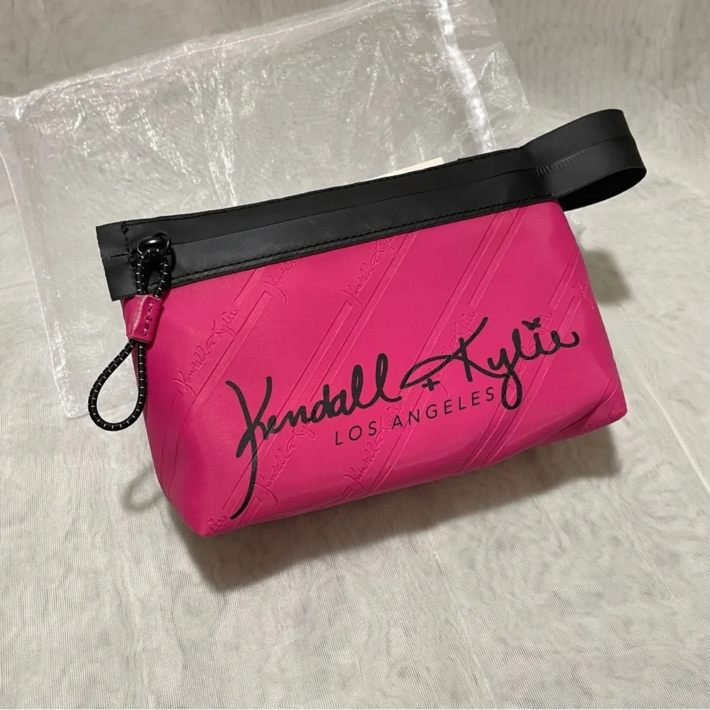 Kendall & Kylie Makeup Bag Cosmetic Bag, Pouch, Pink and Black, NWT